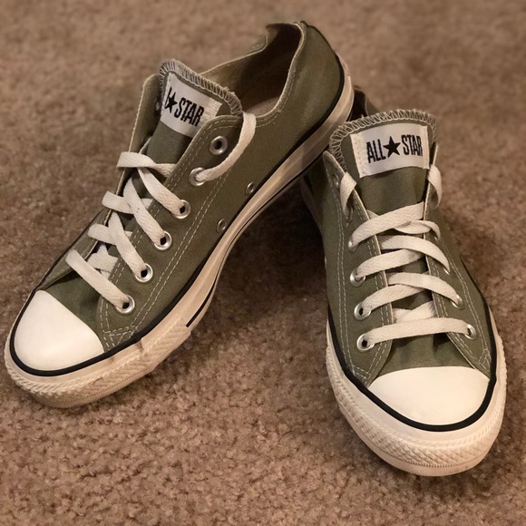 olive green converse low top